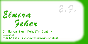 elmira feher business card